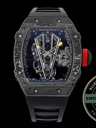 Replica Richard Mille 27-03 Rafael Nadal Black Tourbillon Black Rubber Strap - Budget Luxury Replica Watch