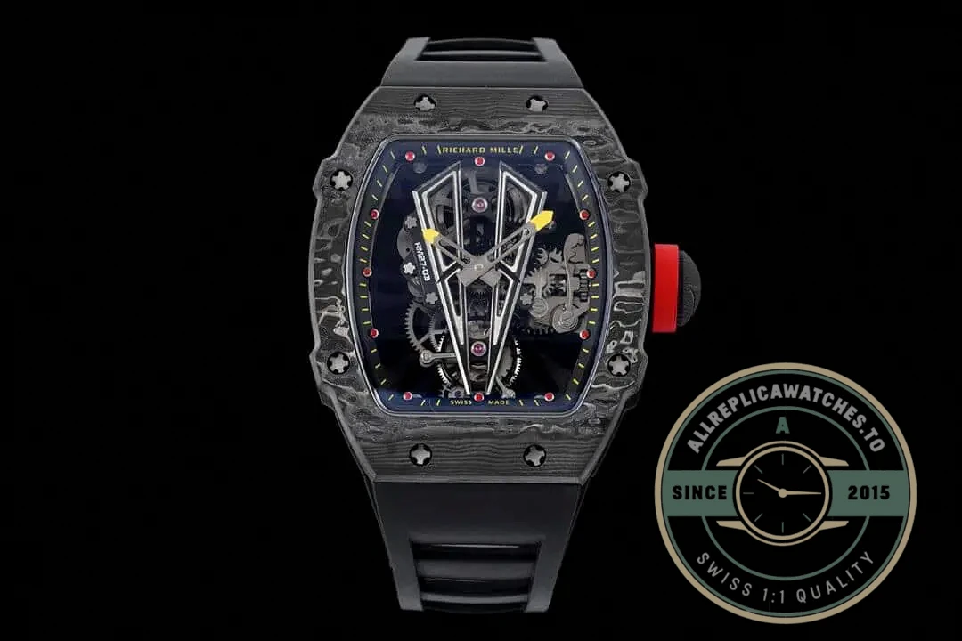 Replica Richard Mille 27-03 Rafael Nadal Black Tourbillon Black Rubber Strap - Budget Luxury Replica Watch