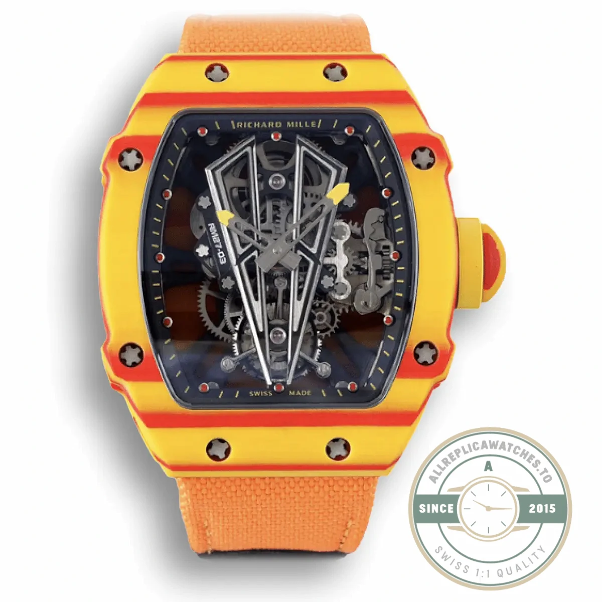 Replica Richard Mille 27-03 Rafael Nadal Tourbillon Orange Strap - High-Grade Replica Watch