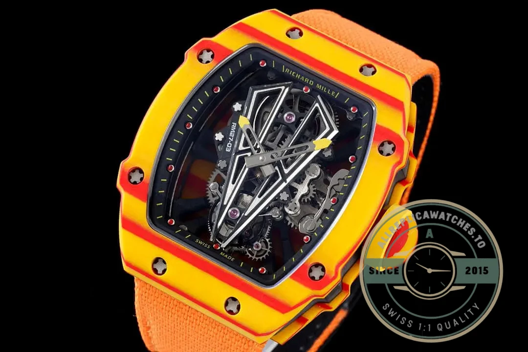 Replica Richard Mille 27-03 Rafael Nadal Tourbillon Orange Strap - 1:1 Swiss Replica Watch
