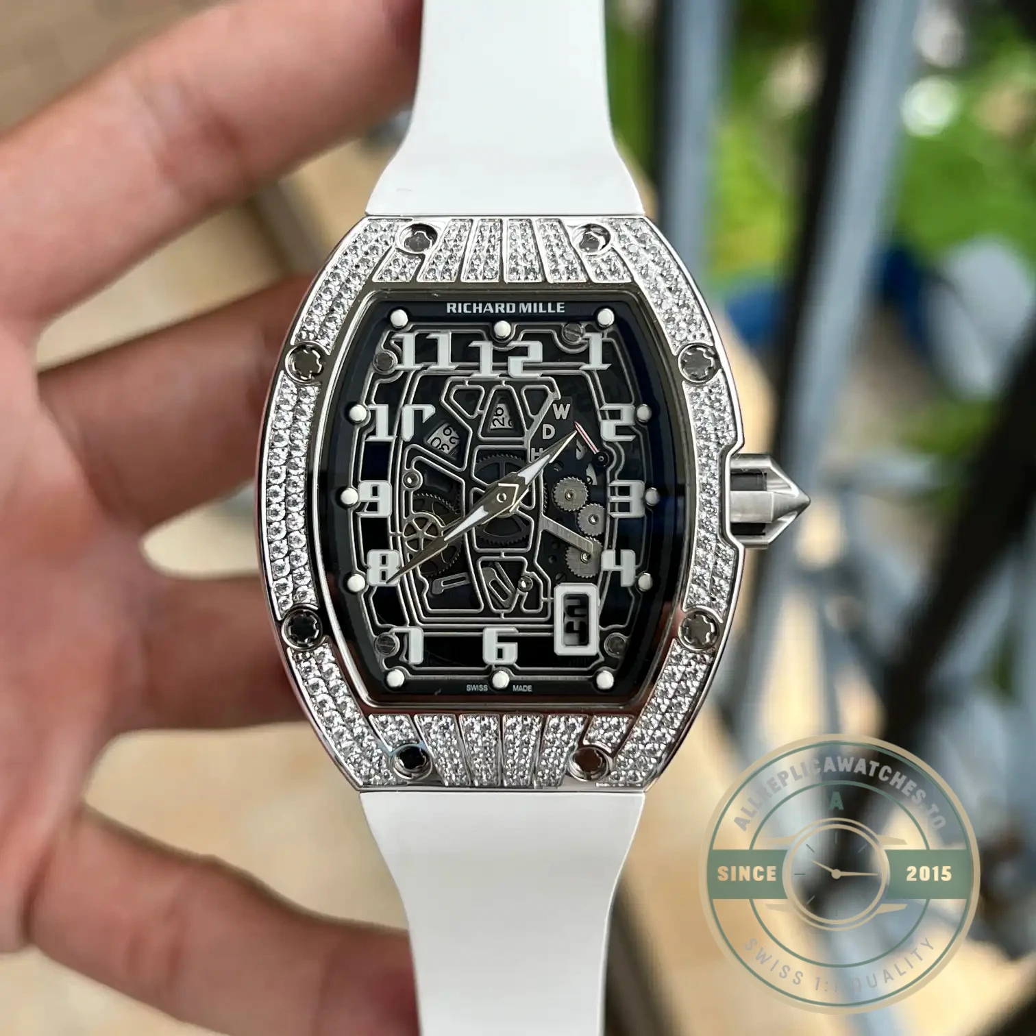 Replica Richard Mille 67-01 Titanium Diamonds Automatic Winding - Factory Super Clone Watch