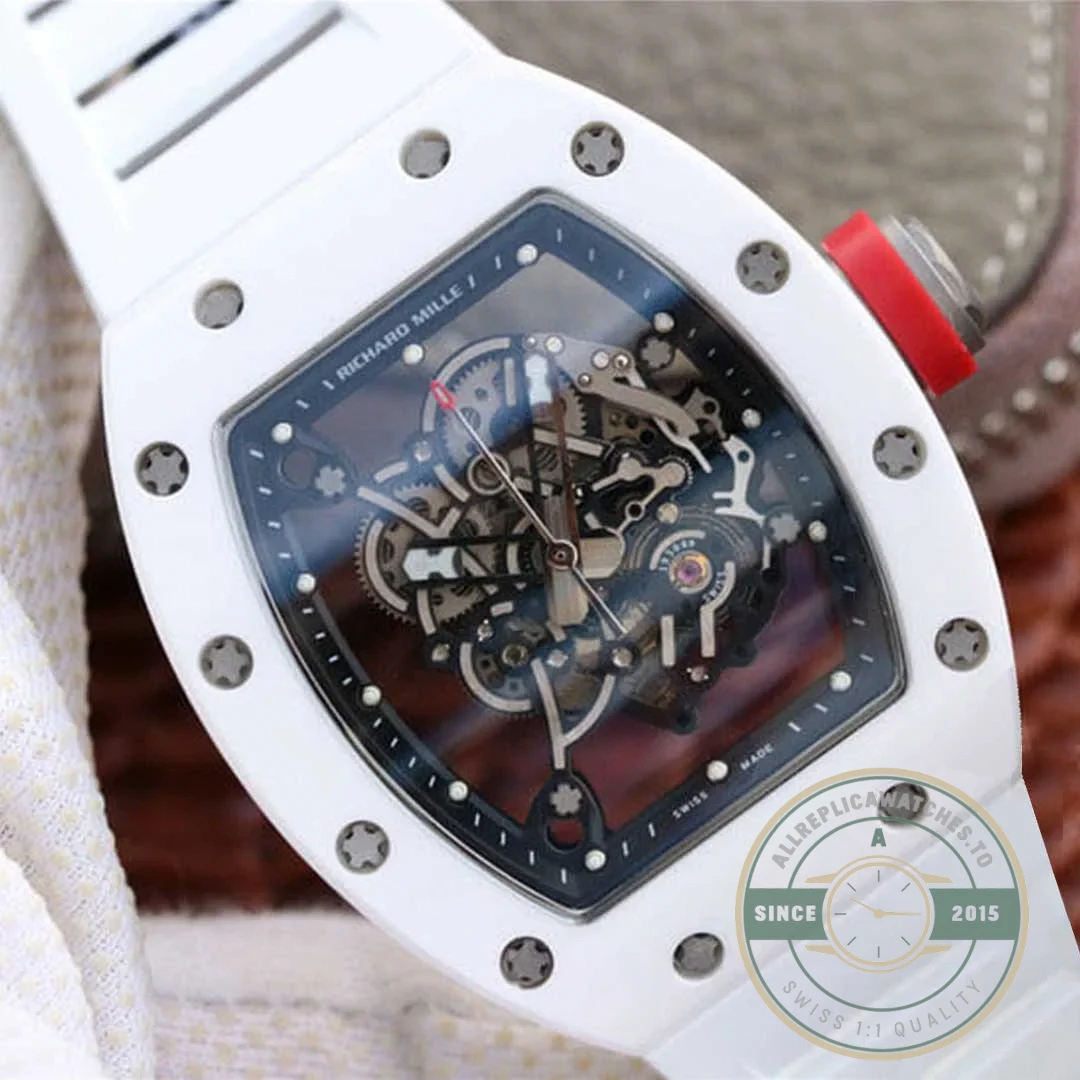 Replica Richard Mille Ceramic White Rubber Strap - Factory Super Clone Watch