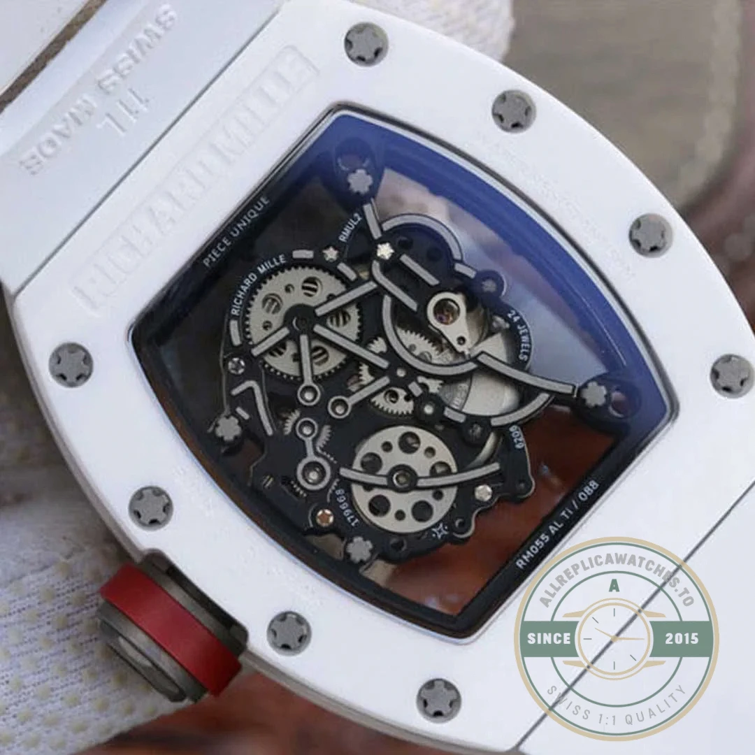 Replica Richard Mille Ceramic White Rubber Strap - 1:1 Swiss Replica Watch