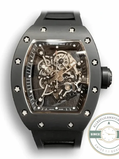 Replica Richard Mille V2 Black Ceramic Rubber Strap - Best Quality Replica Watch