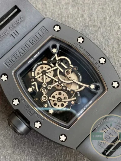 Replica Richard Mille V2 Black Ceramic Rubber Strap - Affordable Super Clone Watch