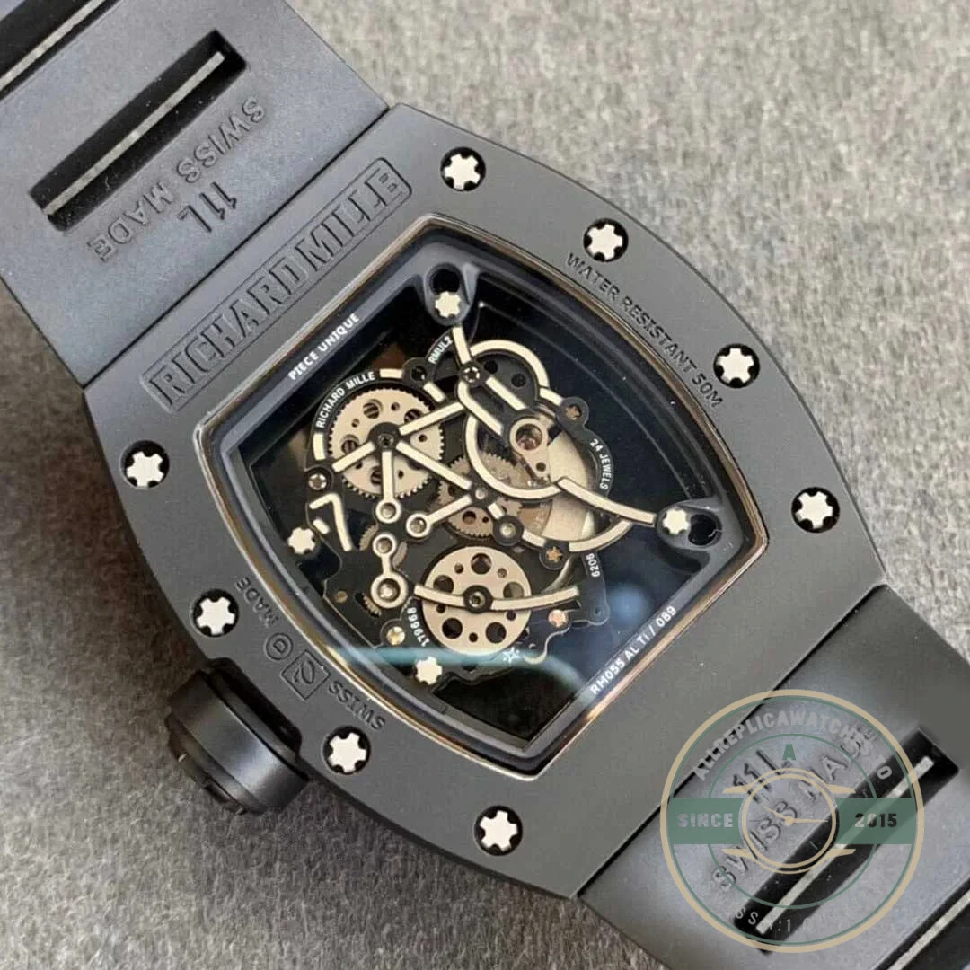 Replica Richard Mille V2 Black Ceramic Rubber Strap - Affordable Super Clone Watch
