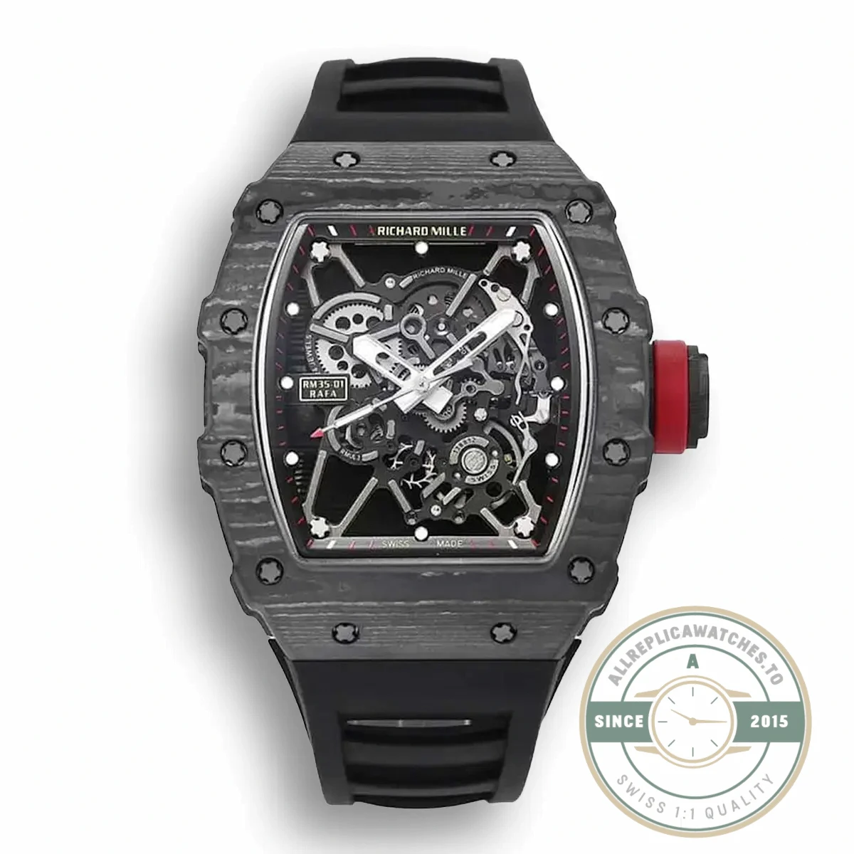 Replica Richard Mille35-01 Bbr Factory Black Rubber Strap - Affordable Luxury Replica Timepiece