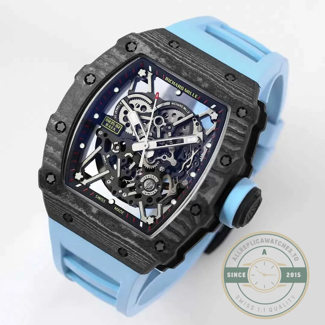 Replica Richard Mille35-02 Blue Rubber Strap - Luxury Replica Watch