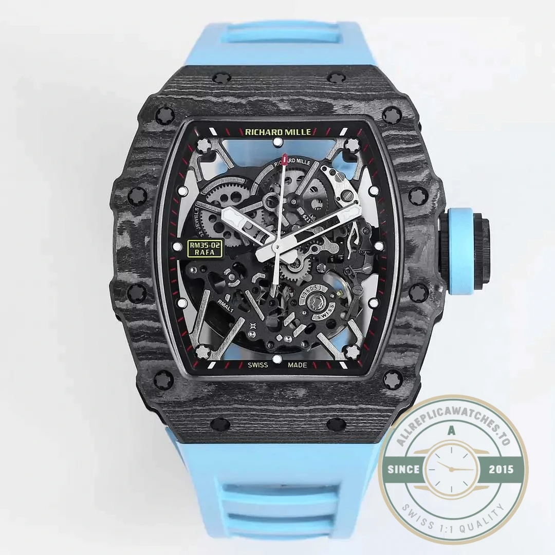 Replica Richard Mille35-02 Blue Rubber Strap - Factory Super Clone Watch