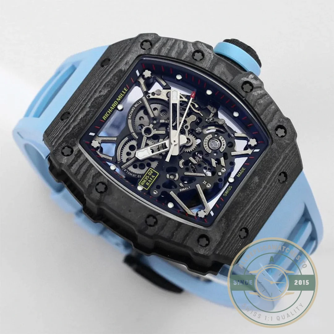 Replica Richard Mille35-02 Blue Rubber Strap - Swiss Movement Replica Watch