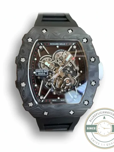 Replica Richard Mille35-02 Kv Factory Carbon Fiber Black Strap - Best Quality Replica Watch