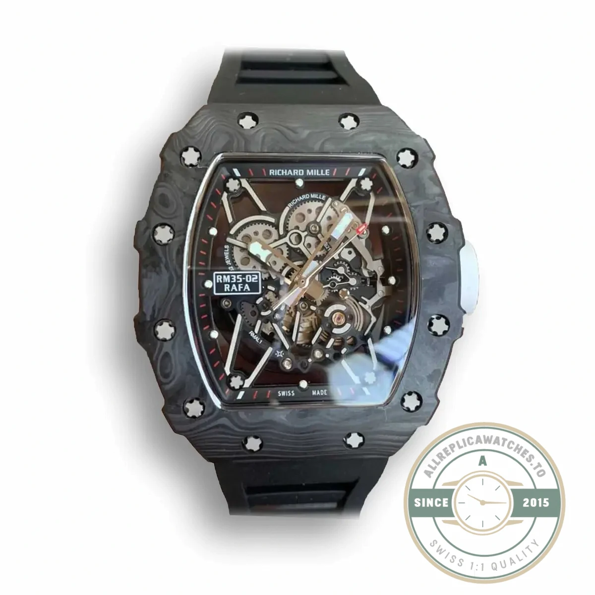 Replica Richard Mille35-02 Kv Factory Carbon Fiber Black Strap - Best Quality Replica Watch