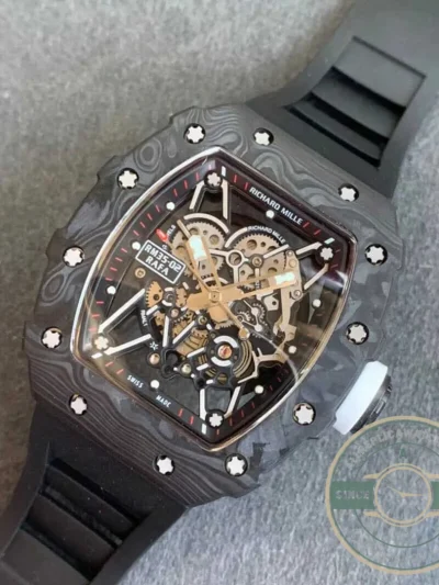 Replica Richard Mille35-02 Kv Factory Carbon Fiber Black Strap - High-Grade Replica Watch