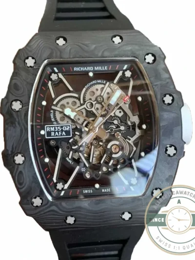 Replica Richard Mille35-02 Kv Factory Carbon Fiber Black Strap - Swiss-Made Clone Watch
