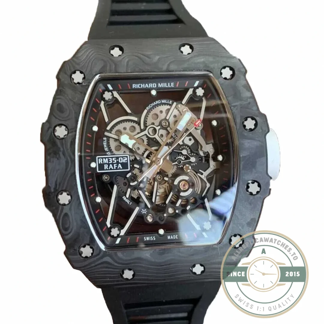 Replica Richard Mille35-02 Kv Factory Carbon Fiber Black Strap - Swiss-Made Clone Watch
