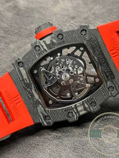 Replica Richard Mille35-02 Kv Factory Carbon Fiber Red Strap - Swiss-Made Clone Watch
