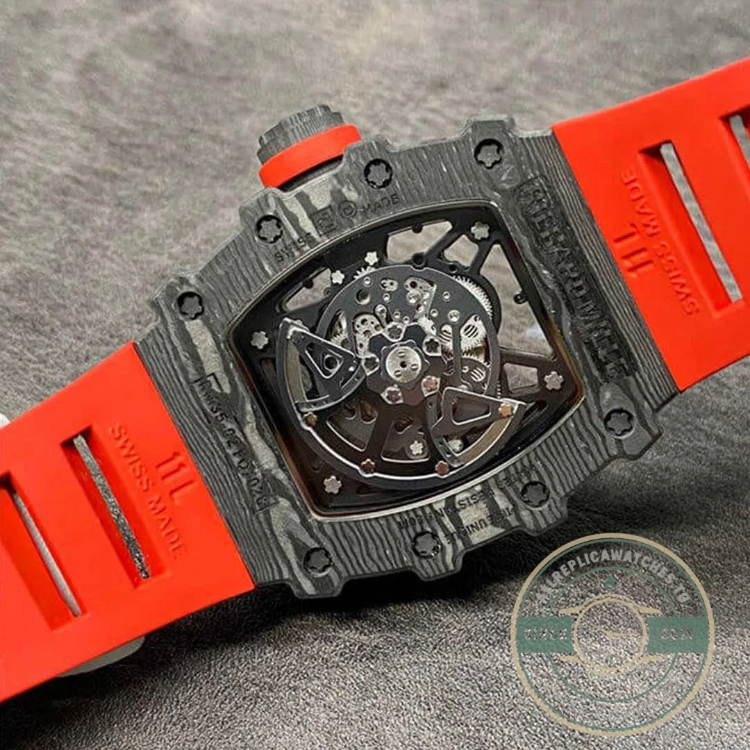 Replica Richard Mille35-02 Kv Factory Carbon Fiber Red Strap - Swiss-Made Clone Watch