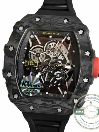 Replica Richard Mille35-02 Kv Factory V3 Black Strap - Premium Super Clone Watch
