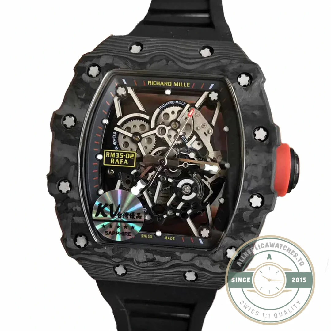 Replica Richard Mille35-02 Kv Factory V3 Black Strap - Premium Super Clone Watch