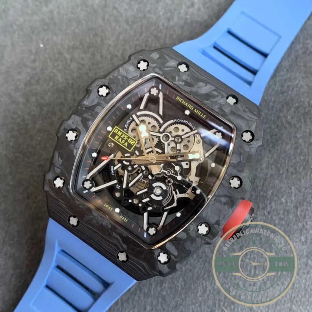 Replica Richard Mille35-02 Kv Factory V3 Carbon Fiber Case - Swiss-Made Clone Watch