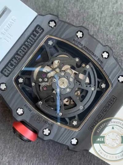 Replica Richard Mille35-02 Kv Factory V3 Carbon Fiber White Strap - High-Grade Replica Watch