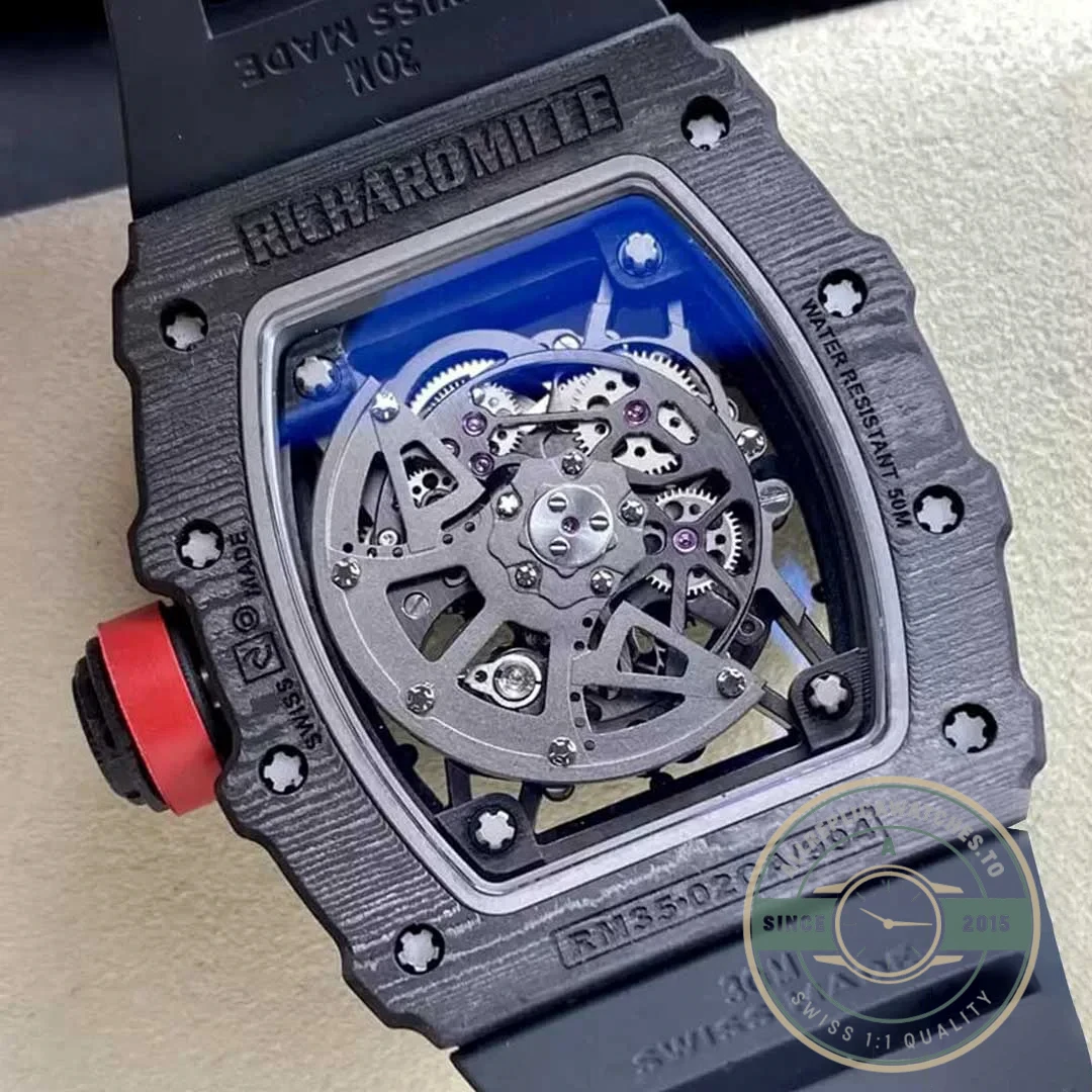 Replica Richard Mille35-02 Ntpt Carbon Fiber Black Strap - High-Grade Replica Watch