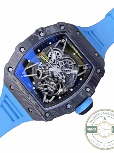 Replica Richard Mille35-02 Ntpt Carbon Fiber Blue Rubber Strap - Best Quality Replica Watch
