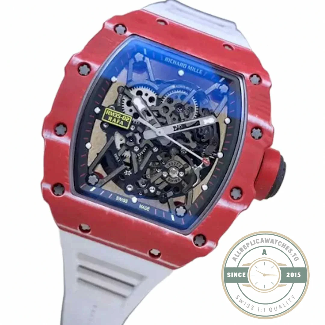 Replica Richard Mille35-02 Ntpt Carbon Fiber White Strap - Swiss-Made Clone Watch