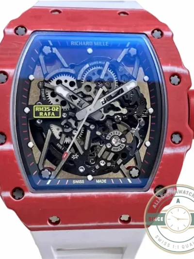 Replica Richard Mille35-02 Ntpt Carbon Fiber White Strap - Swiss-Made Clone Watch