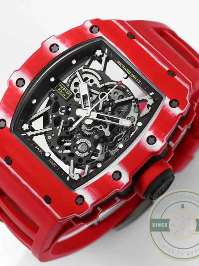 Replica Richard Mille35-02 Red Carbon Fiber Case - 1:1 Swiss Replica Watch