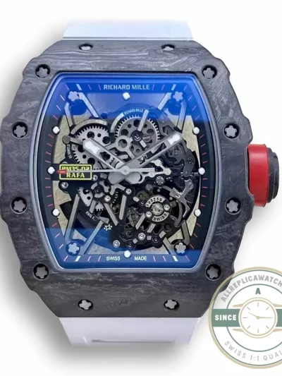Replica Richard Mille35-02 T+ Factory Carbon Fiber White Strap - Budget Luxury Replica Watch