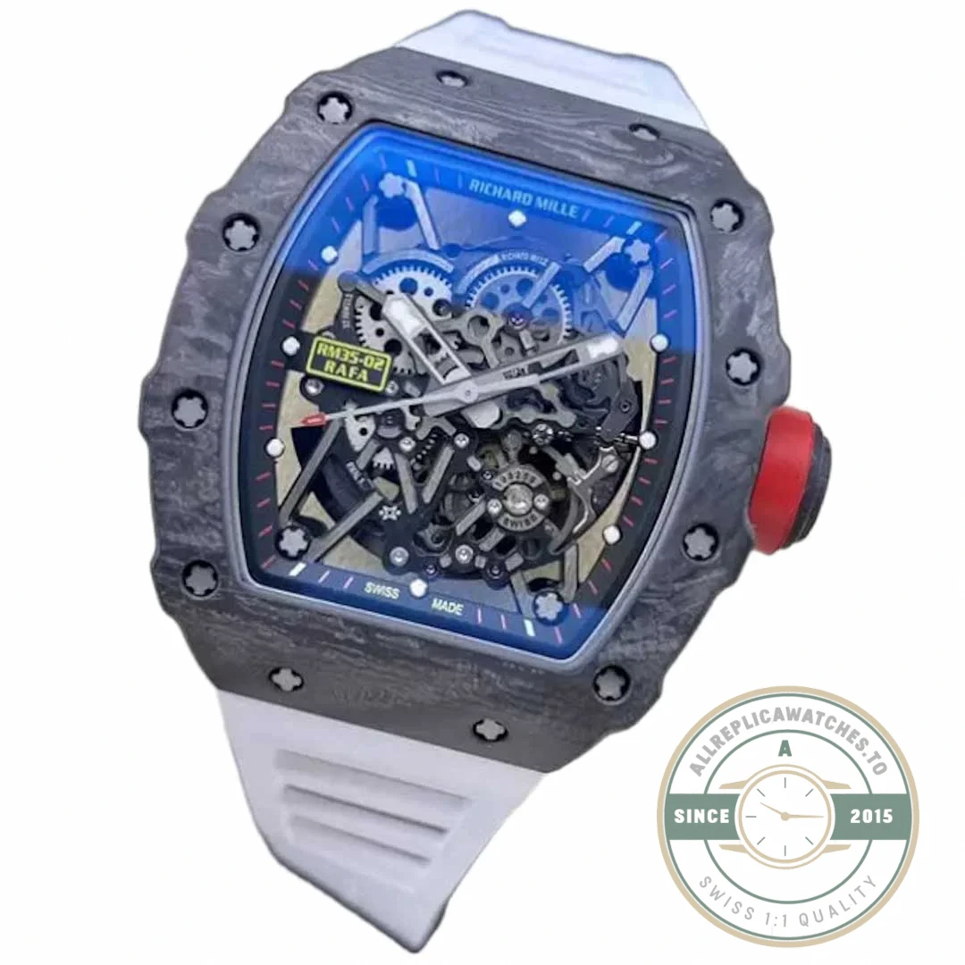 Replica Richard Mille35-02 T+ Factory Carbon Fiber White Strap - Best Quality Replica Watch