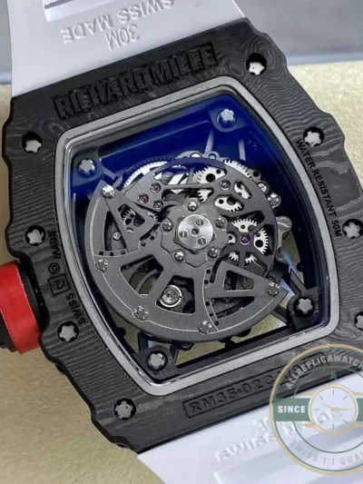 Replica Richard Mille35-02 T+ Factory Carbon Fiber White Strap - Premium Super Clone Watch