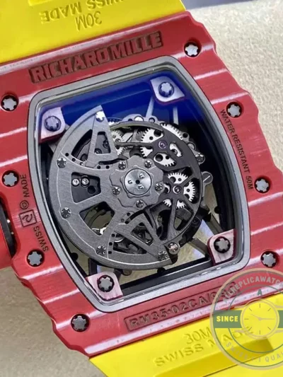 Replica Richard Mille35-02 T+ Factory Red Carbon Fiber Ntpt Case - 1:1 Swiss Replica Watch