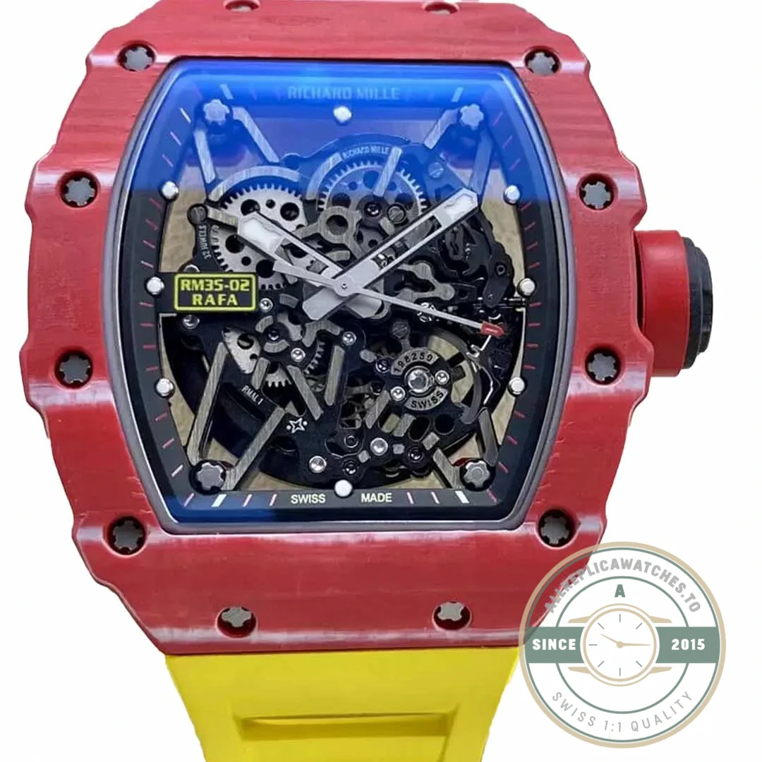 Replica Richard Mille35-02 T+ Factory Red Carbon Fiber Ntpt Case - Top-Tier Swiss Replica Watch