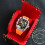 Replica Richard Mille35-02 Transparent Case Orange Strap - Swiss-Made Clone Watch