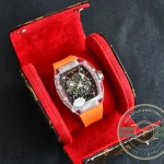 Replica Richard Mille35-02 Transparent Case Orange Strap - Factory Super Clone Watch