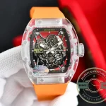 Replica Richard Mille35-02 Transparent Case Orange Strap - Budget Luxury Replica Watch