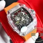 Replica Richard Mille35-02 Transparent Case Orange Strap - Top-Tier Swiss Replica Watch