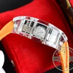 Replica Richard Mille35-02 Transparent Case Orange Strap - Swiss-Made Clone Watch
