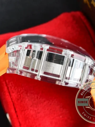 Replica Richard Mille35-02 Transparent Case Orange Strap - Budget Luxury Replica Watch
