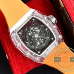 Replica Richard Mille35-02 Transparent Case Orange Strap - Top-Tier Swiss Replica Watch