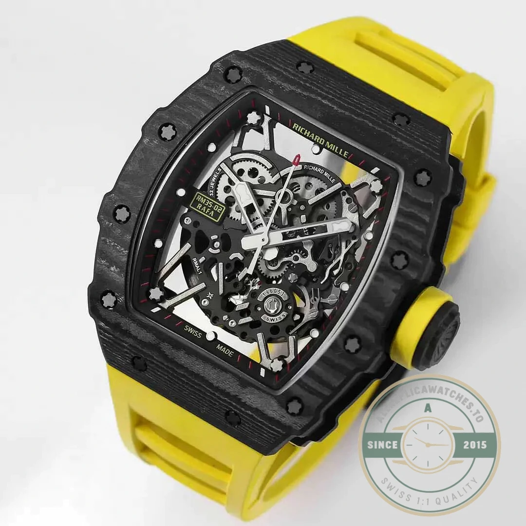 Replica Richard Mille35-02 Yellow Strap - Affordable Super Clone Watch