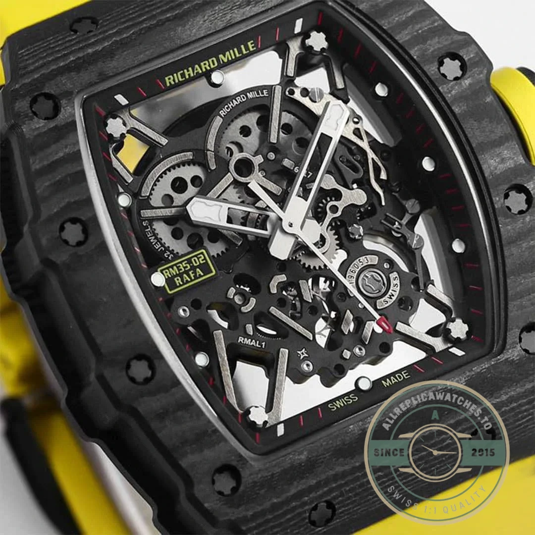 Replica Richard Mille35-02 Yellow Strap - Swiss Movement Replica Watch