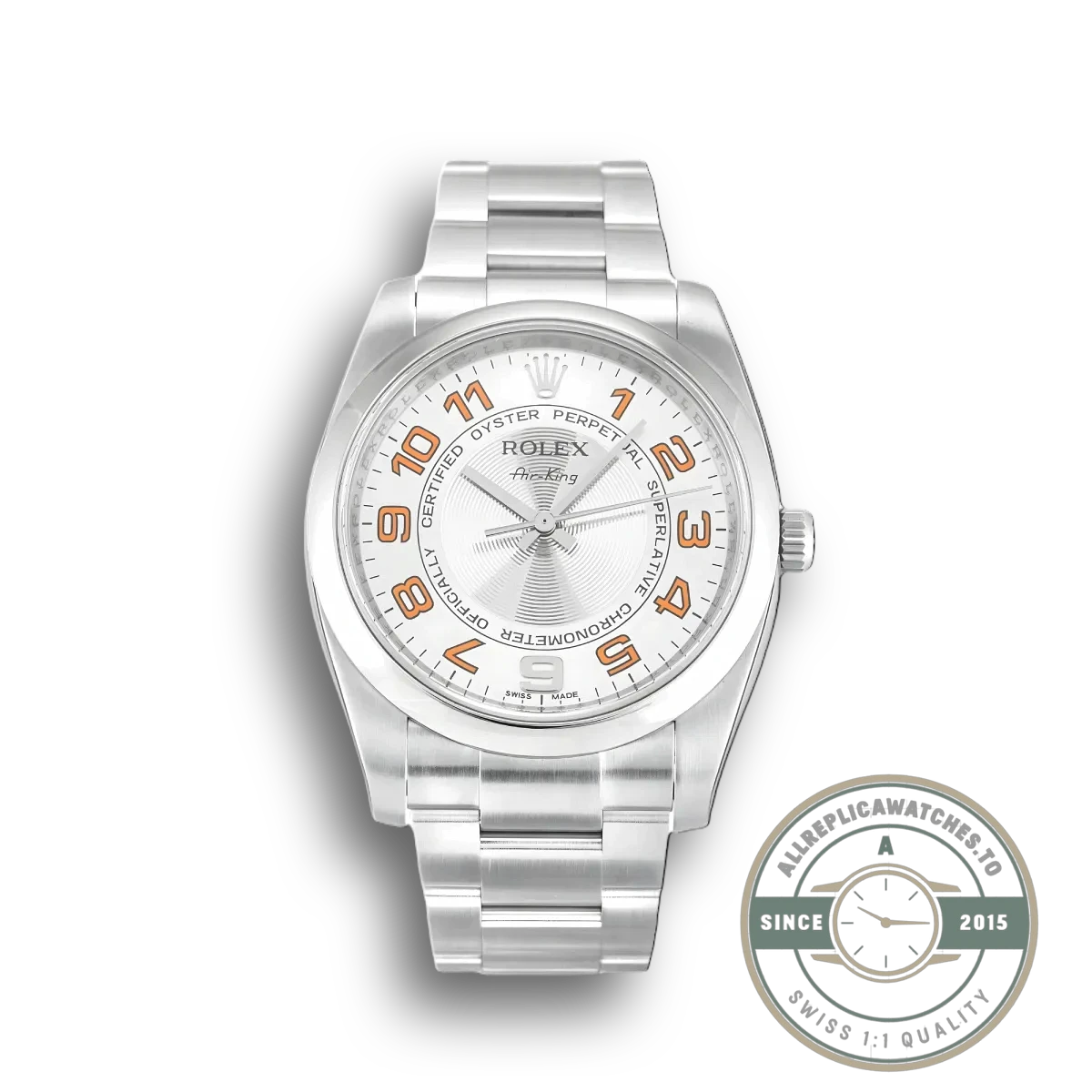 Replica Rolex Air-King 34mm Dial Silver 114200 - Swiss Movement Replica Watch