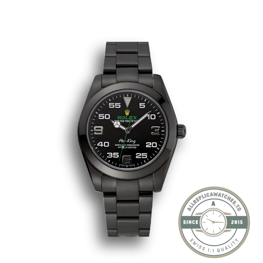 Swiss Replica Rolex Air-King 38mm Dial Black 1454019