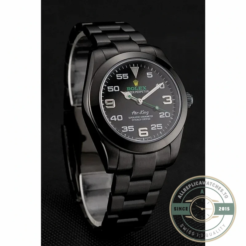 Replica Rolex Air-King 38mm Dial Black 1454019 - Budget Luxury Replica Watch