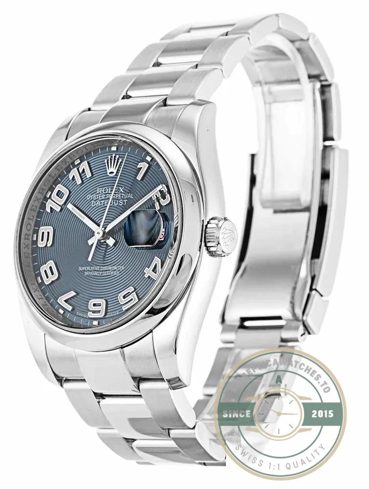 Replica Rolex Datejust 116200 36mm Concentric Blue Dial - Premium Super Clone Watch