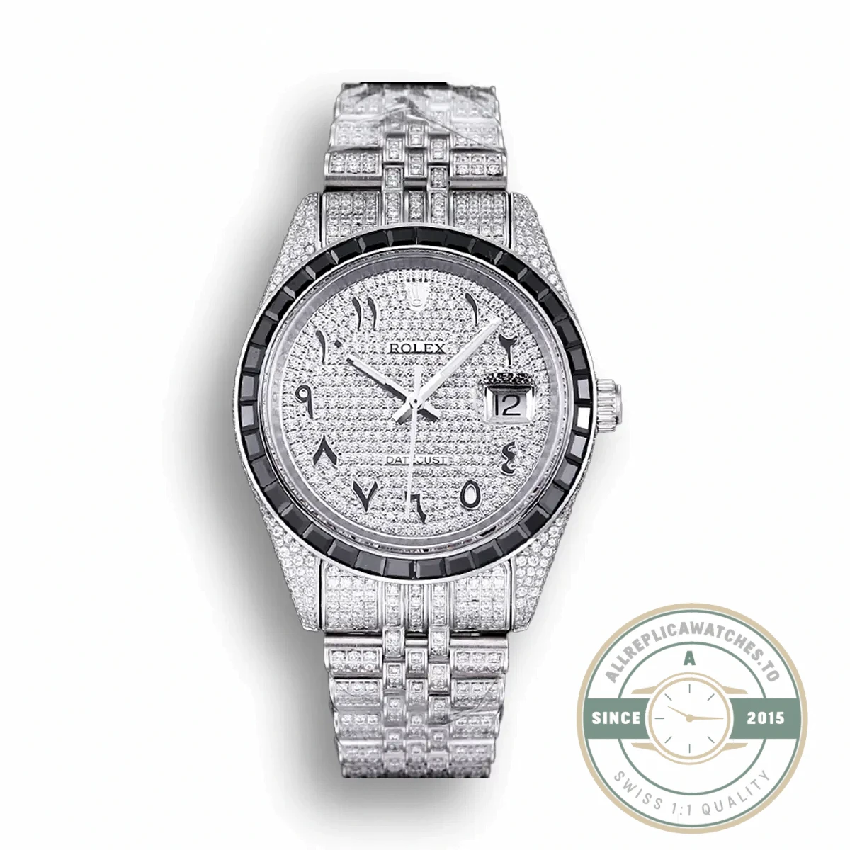 Replica Rolex Datejust 126300 41mm Dial Arabic Bezel Black - 1:1 Swiss Replica Watch
