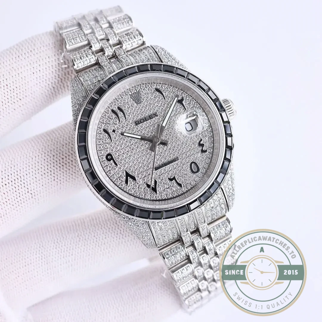 Replica Rolex Datejust 126300 41mm Dial Arabic Bezel Black - Factory Super Clone Watch